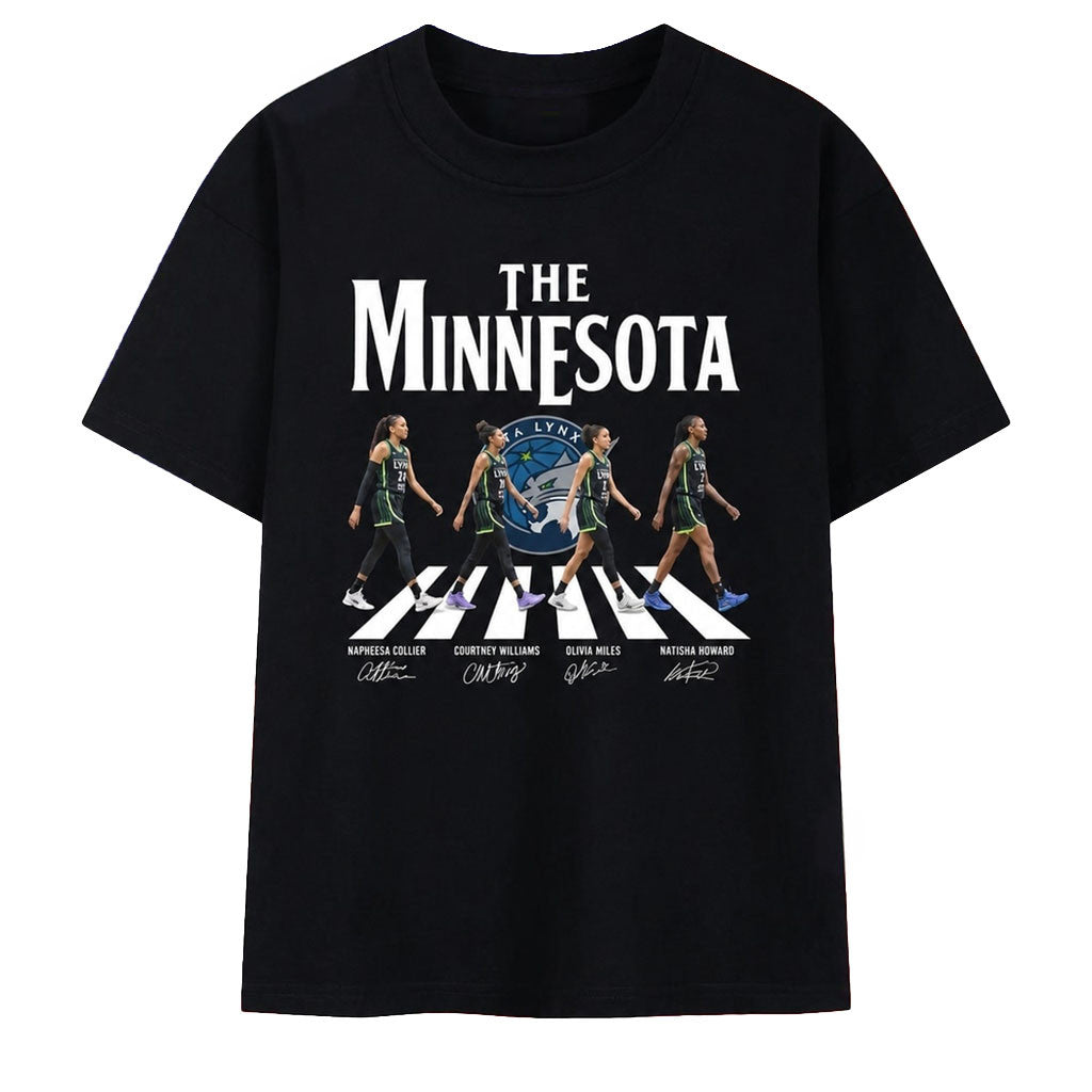Minnesota Lynx Abbey Road Signature T-Shirt MN Lynx Merch Basketball Enthusiast Gifts - Merchluma