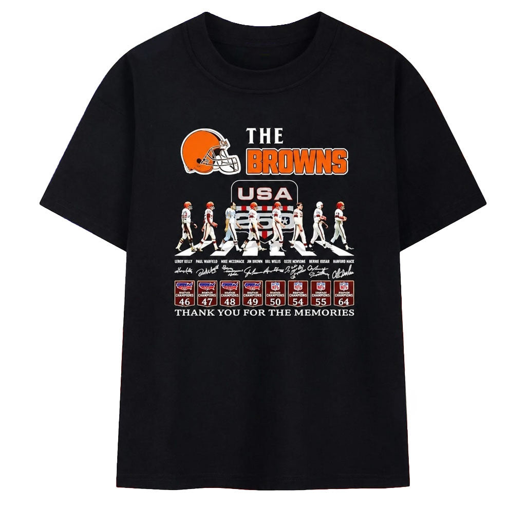 The Cleveland Browns Legends Leroy Kelly Jim Brown and Team Signature Shirt Football Fan Merch - Merchluma