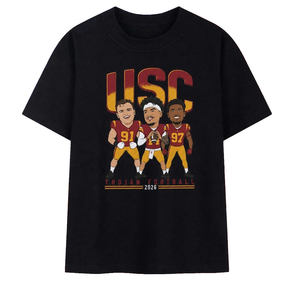 USC Trojans Football 2026 Caricature Players Shirt USC Trojans Merch Present For Fans - Merchluma