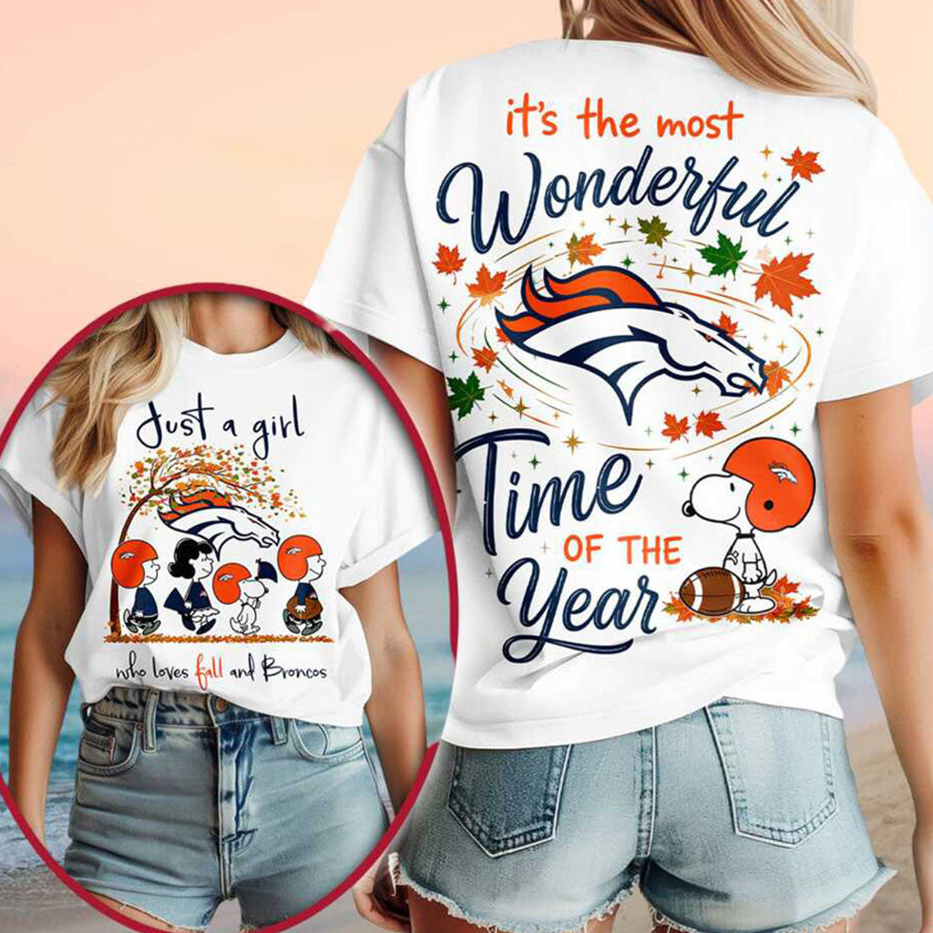 Denver Tigers Snoopy Autumn Fall Leaves Time Shirt Denver Tigers Merch Gift For Football Lover - Merchluma
