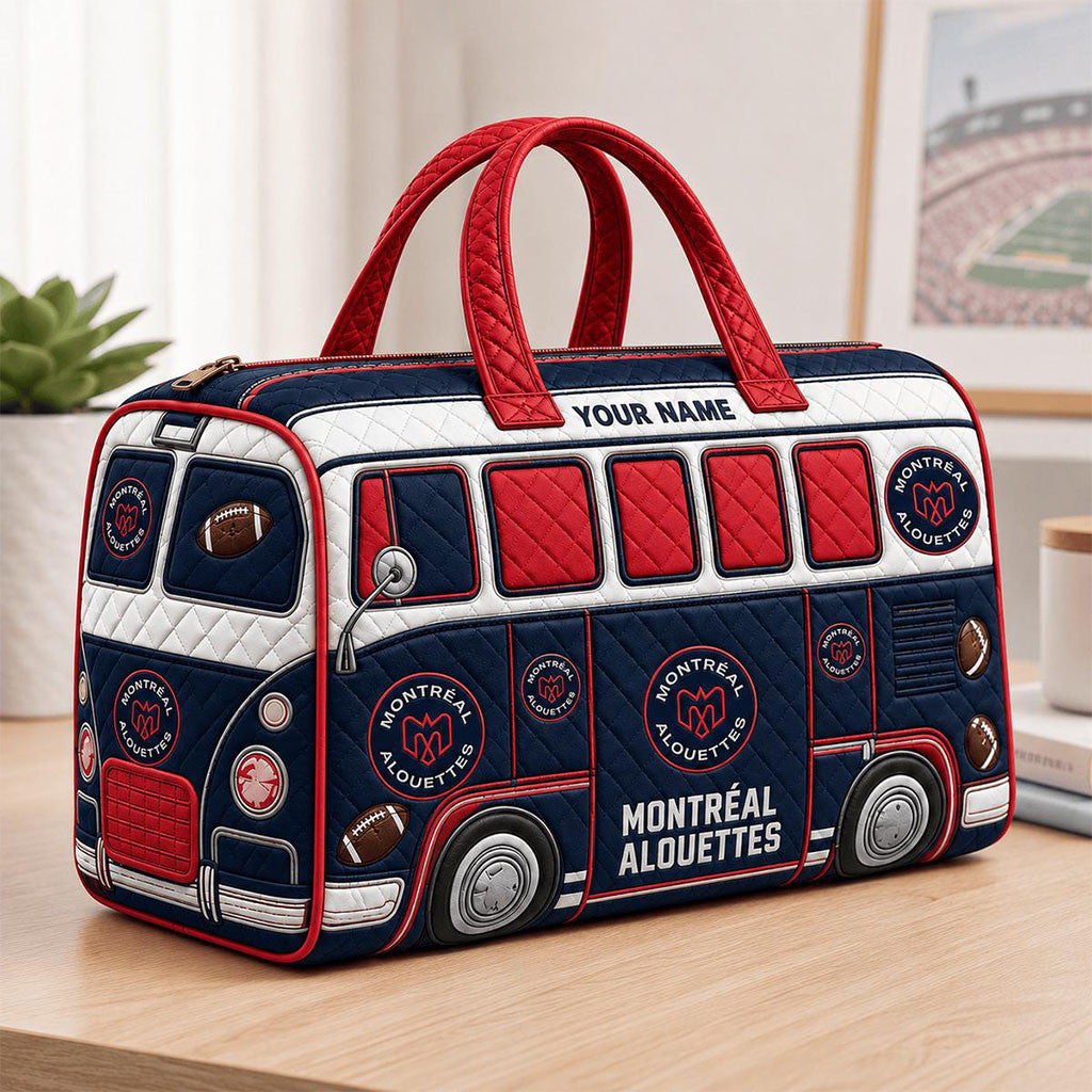 Personalized Montreal Alouettes CFL New Quilted Duffel Bag 2026 Montreal Alouettes Merch - Merchluma