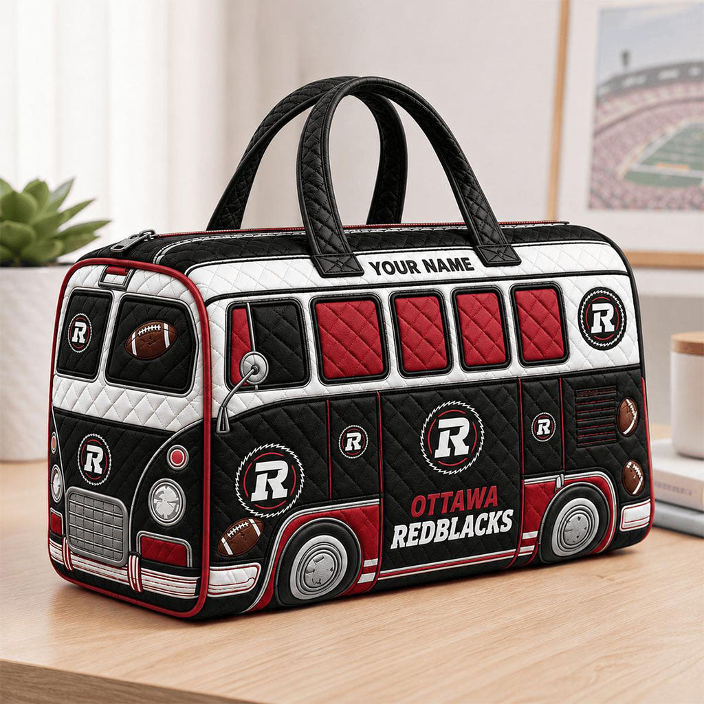 Personalized Ottawa Redblacks CFL New Quilted Duffle Bag Ottawa Redblacks Merch Football Gifts - Merchluma