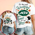 New York Jets Snoopy Fall Leaves Wonderful Shirt NY Jets Merch Gift For Football Lovers - Merchluma