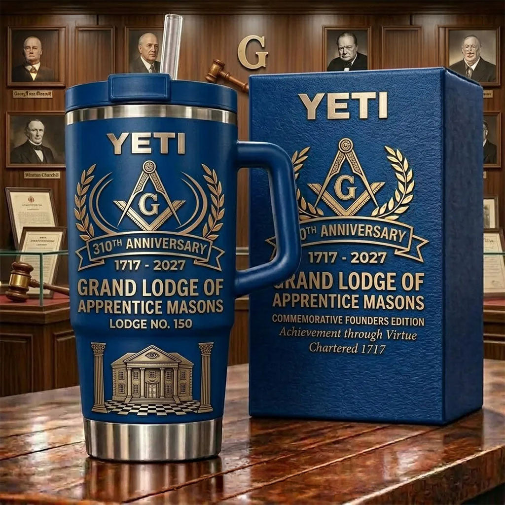 Freemason 310th Anniversary Masonic Blue 40oz Yeti Tumbler 2027 Best Gift For Dad - Merchluma