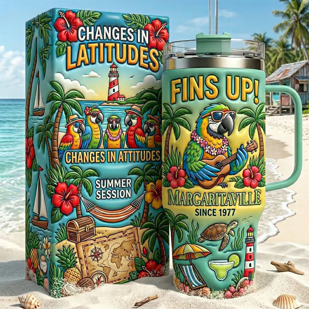 Jimmy Buffett Merch Margaritaville Changes In Latitudes Tumbler Summer Present Ideas - Merchluma