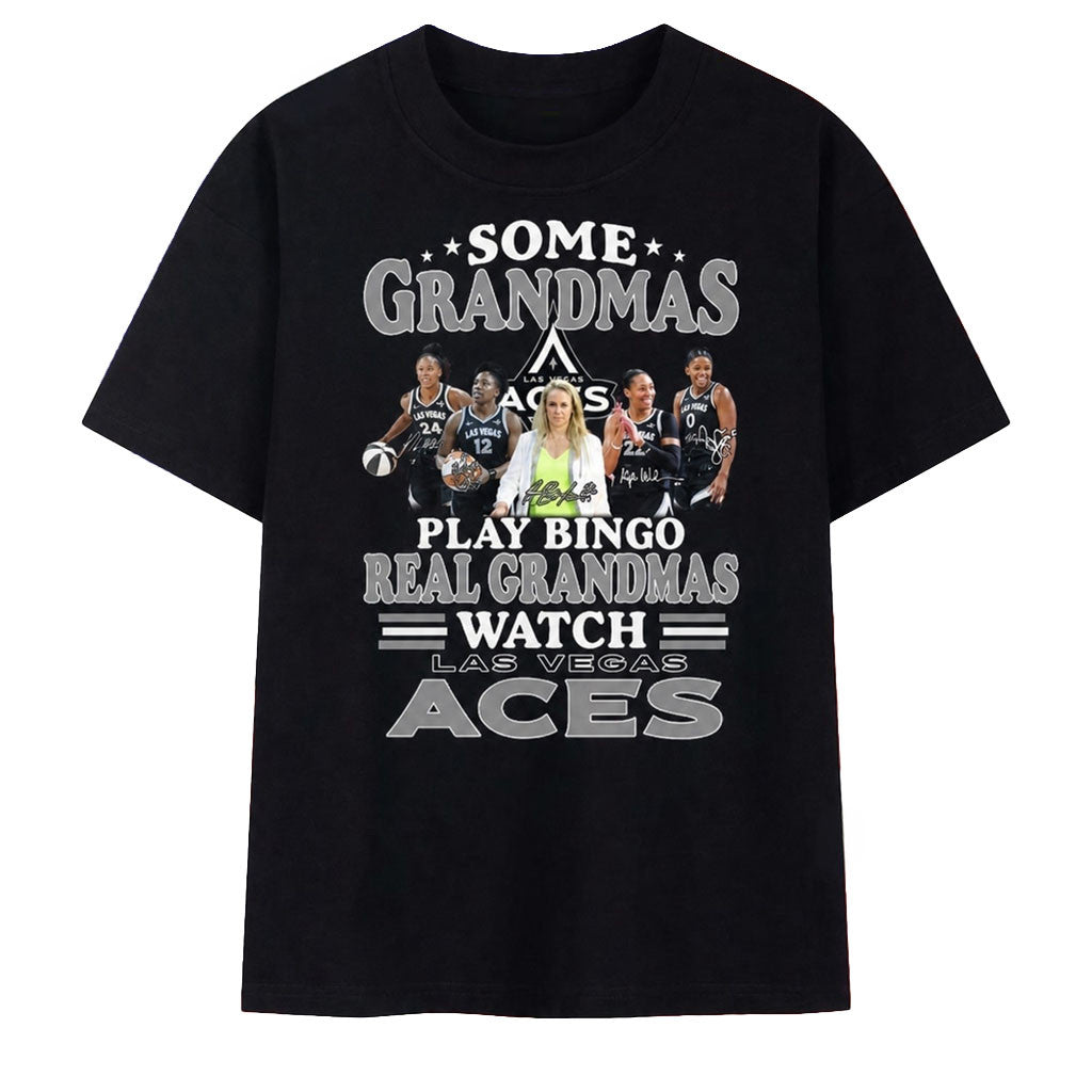 LV Aces Merch Some Grandmas Play Bingo Real Grandmas Watch Las Vegas Aces T-Shirt Fan Gear - Merchluma