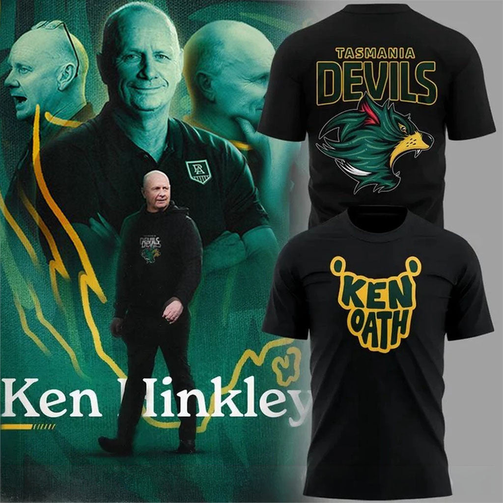 Tasmania Devils Ken Oath 2026 T-Shirt Black Tasmanian Devils Merch Present For Football Fans - Merchluma