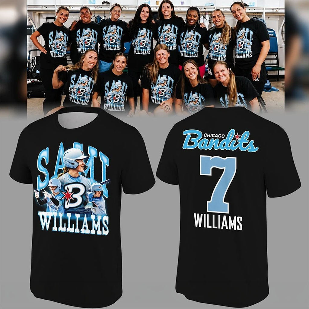 Chicago Bandits Merch 2026 Sami Williams T-Shirt Black Best Gift For Softball Fans - Merchluma