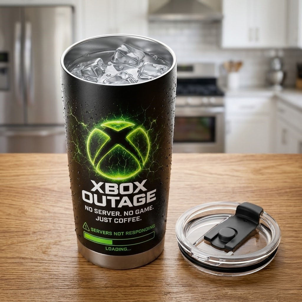 Xbox Server Outage 2026 Tumbler No Server No Game Just Coffee Cup Funny Gamer Gifts - Merchluma
