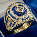 Masonic Blue Sapphire Ring Freemasons Merch Best Gifts For Fathers - Merchluma