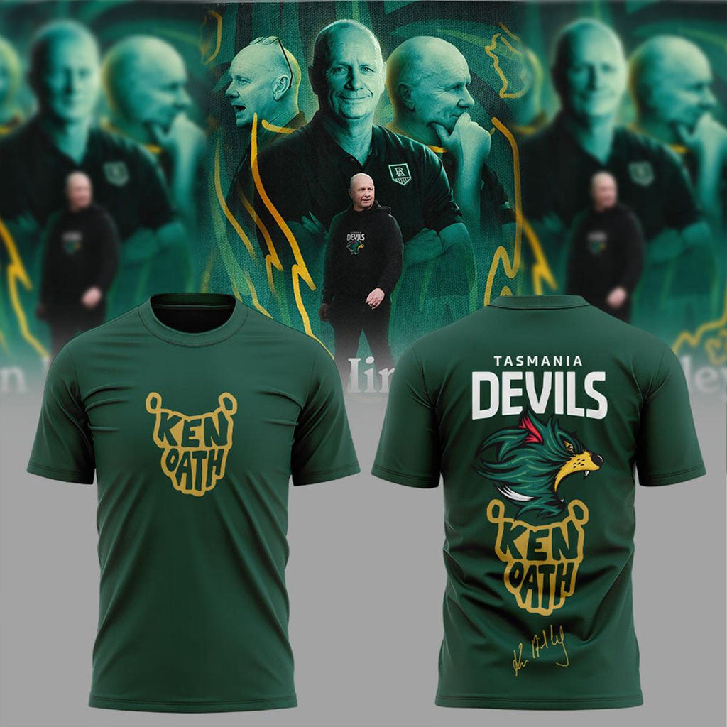 Tasmania Devils Ken Oath 2026 Signature T-Shirt Tasmanian Devils Merch Present For Fans - Merchluma