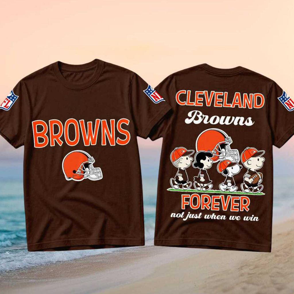 Cleveland Browns Peanuts Snoopy Football Forever Shirt Cleveland Browns Merch Gift For Fans - Merchluma