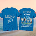 Detroit Lions Peanuts Characters Forever Football Shirt Detroit Lions Merch Football Fan Gifts - Merchluma