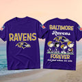 Baltimore Ravens Peanuts Snoopy Football Forever Shirt Baltimore Ravens Merch Gift For Fans - Merchluma