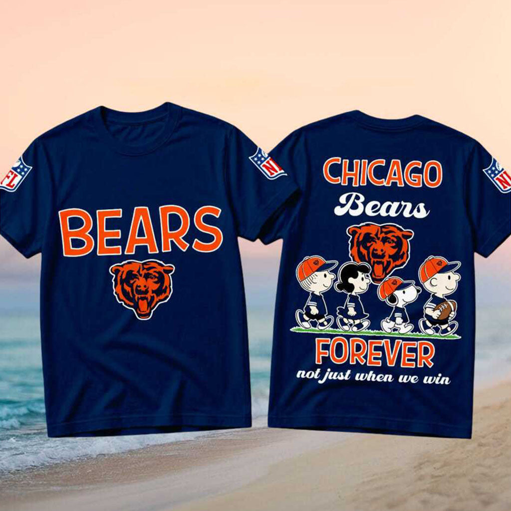 Chicago Bears Peanuts Characters Forever Football Shirt Chicago Bears Merch Game Day Gifts - Merchluma