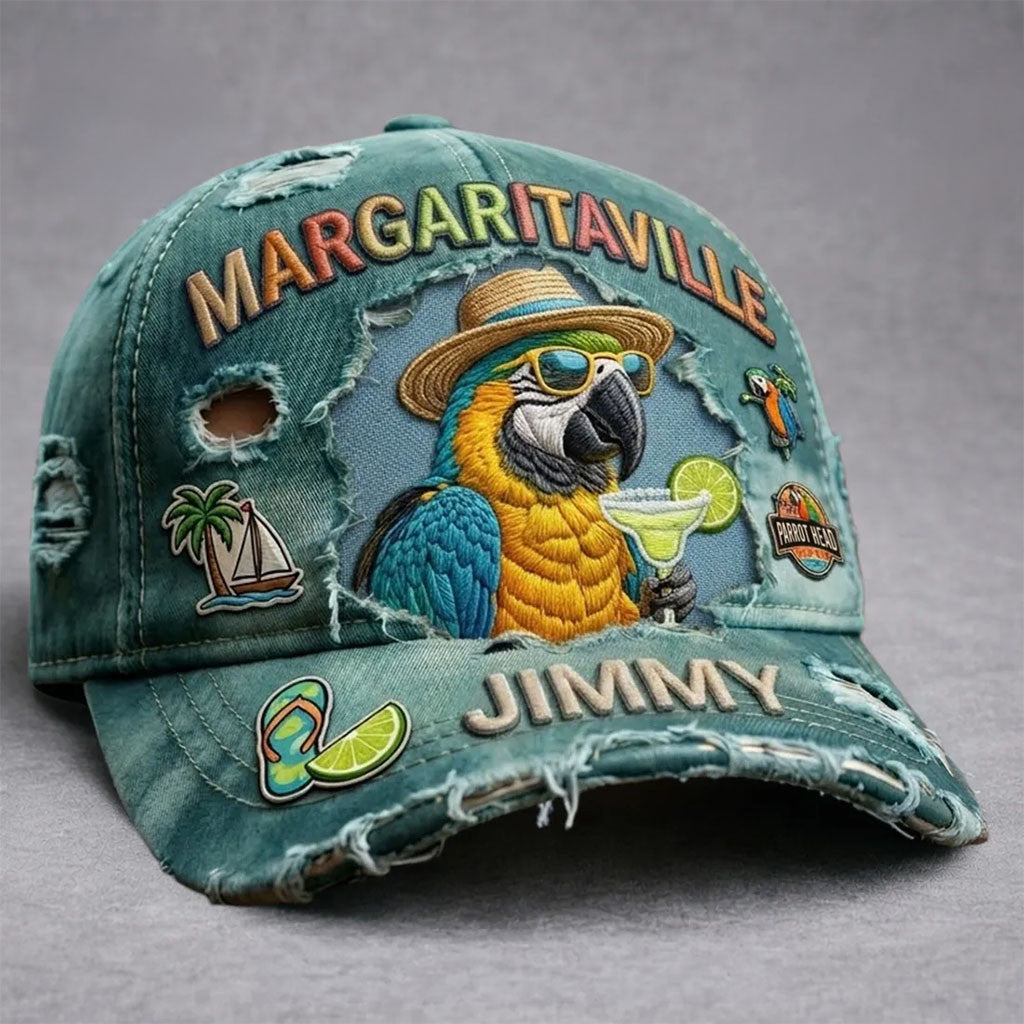 Jimmy Buffett Merch 2026 Margaritaville Jimmy Parrot Distressed Hat Special Gift For Dad - Merchluma