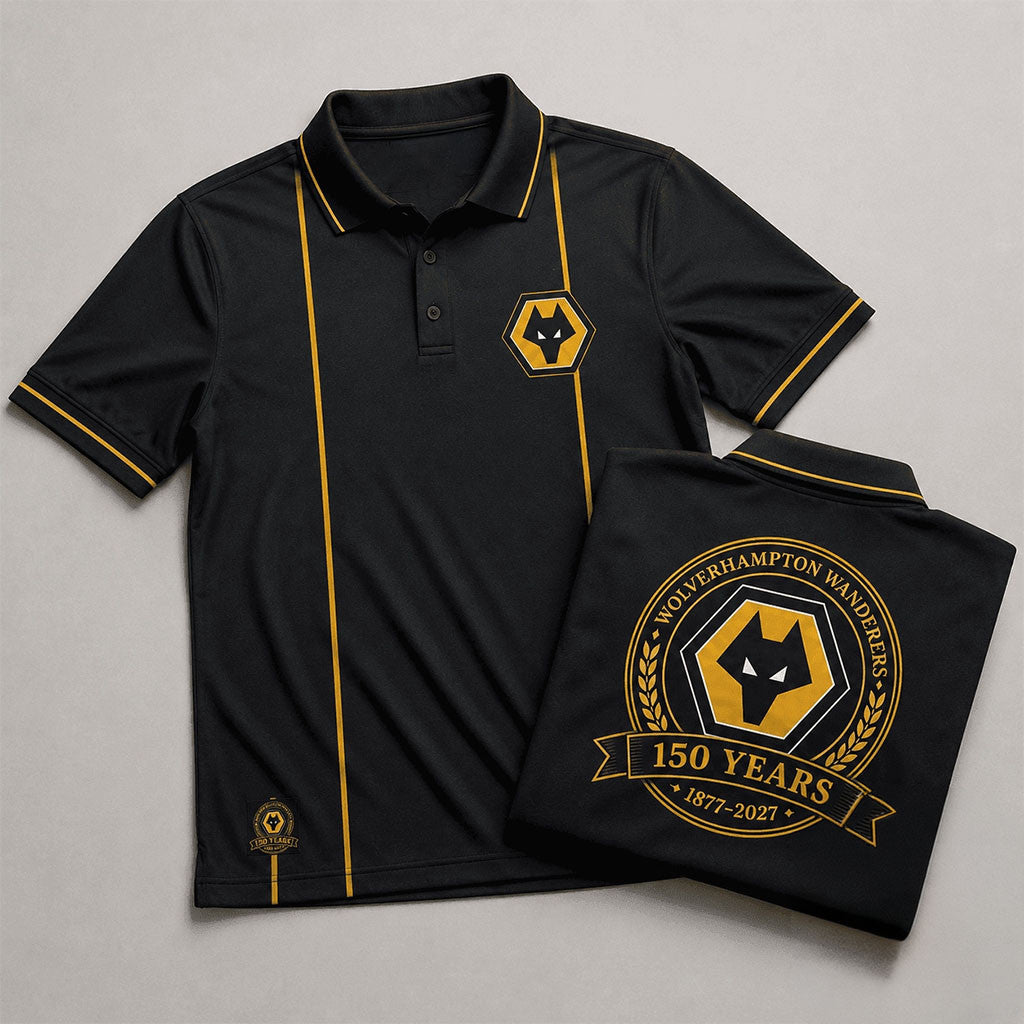Wolverhampton Wanderers 150 Years 1877 2027 Polo Shirt Wolverhampton Wanderers FC Merch - Merchluma