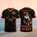 Cincinnati Bengals Snoopy Firefighter Football In The Heart V-Neck Shirt Bengals Merch 2026 - Merchluma