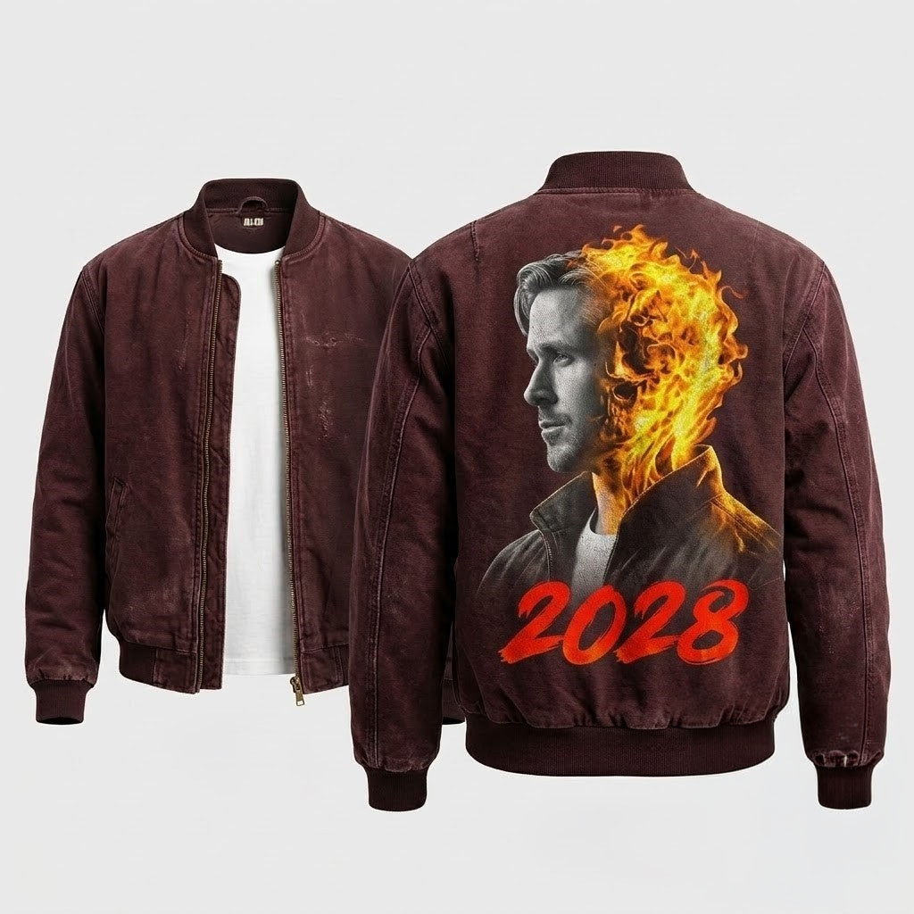 Ryan Gosling Ghost Rider Marvel Studios Bomber Jacket Ryan Gosling Merch Gift For Marvel Fans - Merchluma