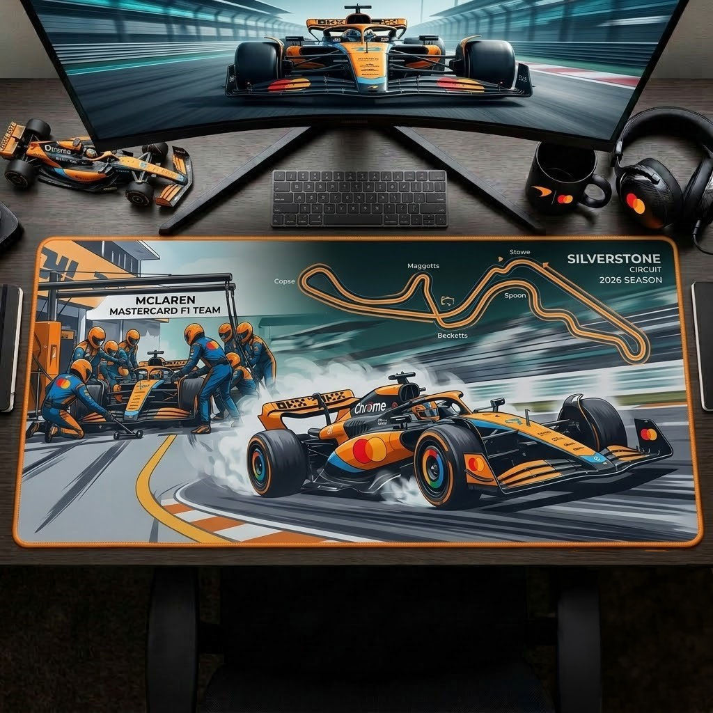 McLaren Mastercard F1 Team Silverstone Circuit 2026 Season F1 Desk Mat Gift For Racing Fans - Merchluma