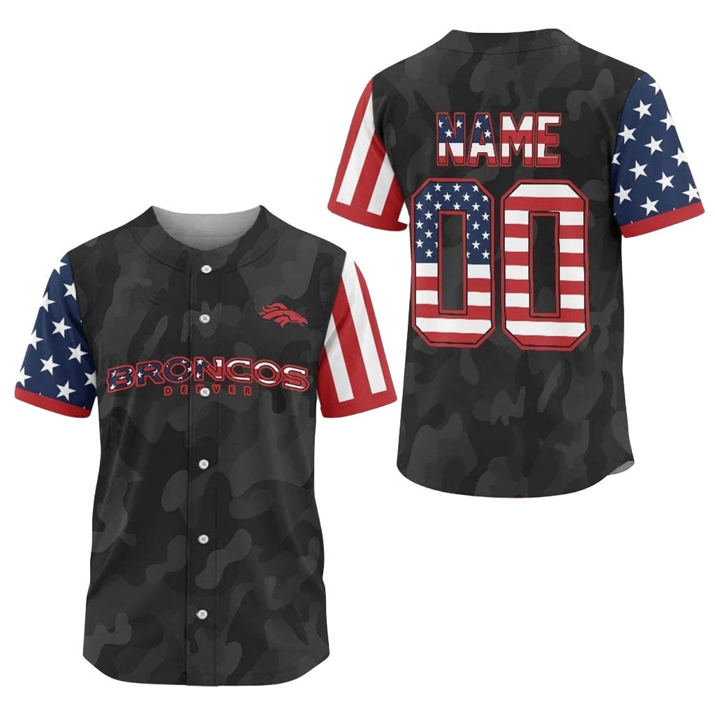 Personalized Denver Broncos American Pride Baseball Jersey Denver Broncos Merch Gift For Dad - Merchluma