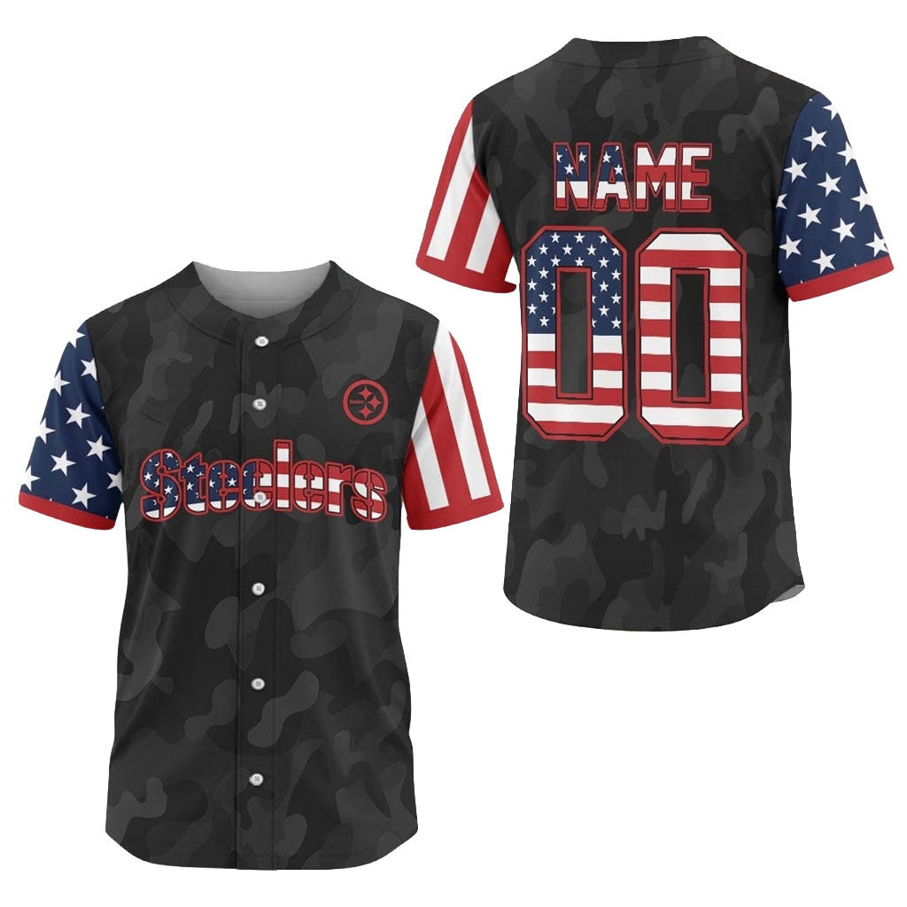 Personalized Pittsburgh Steelers American Pride Baseball Jersey Steelers Merch Present For Fan - Merchluma