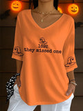 1692 They Missed One Retro Crop Sleeve V-Neck T-Shirt Witch Outfit For Women Halloween Present - Merchluma