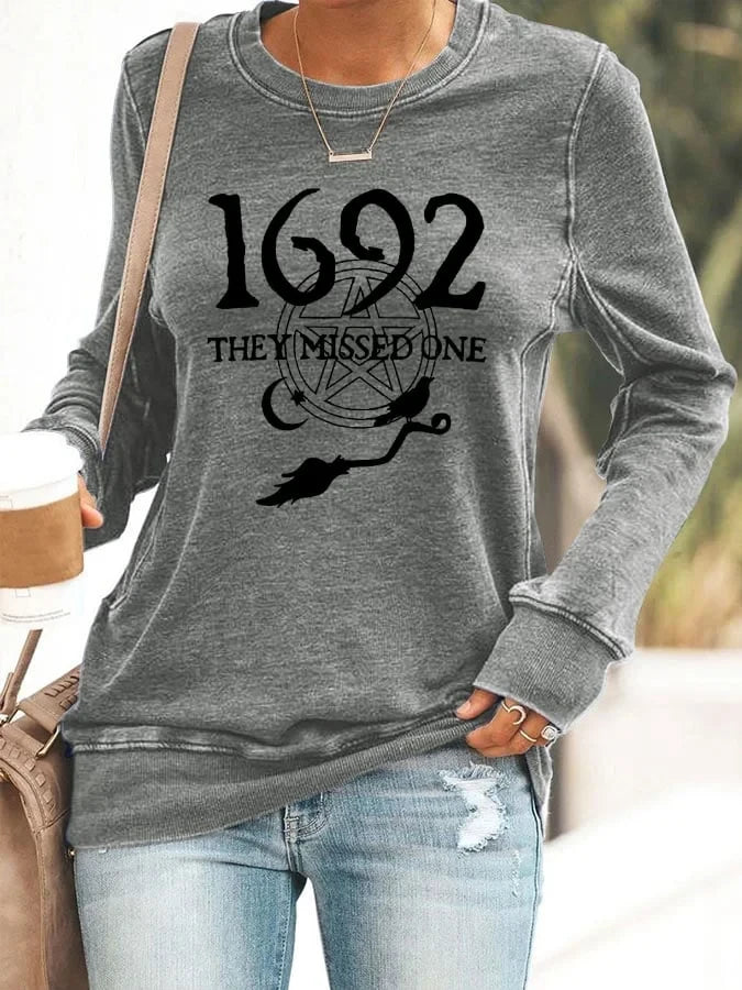 1692 They Missed One Sweatshirt Womens Witch Outfit Best Halloween Presents - Merchluma
