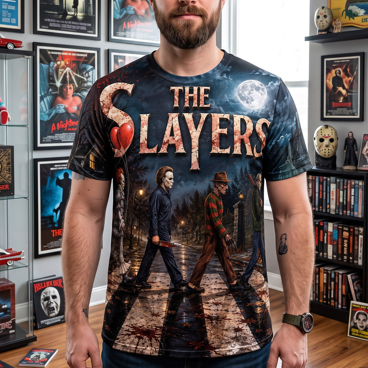 The Slayers Shirt Scary Movie Abbey Road T-Shirt Halloween Gifts For Horror Lovers - Merchluma