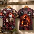 Personalized Midnight Horror Character T-Shirt Halloween Outfits Gifts For Horror Lovers - Merchluma