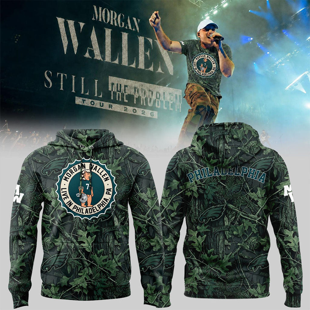 Morgan Wallen X Philadelphia Eagles Still The Problem Tour 2026 Hoodie MW Concert Merch For Fan - Merchluma
