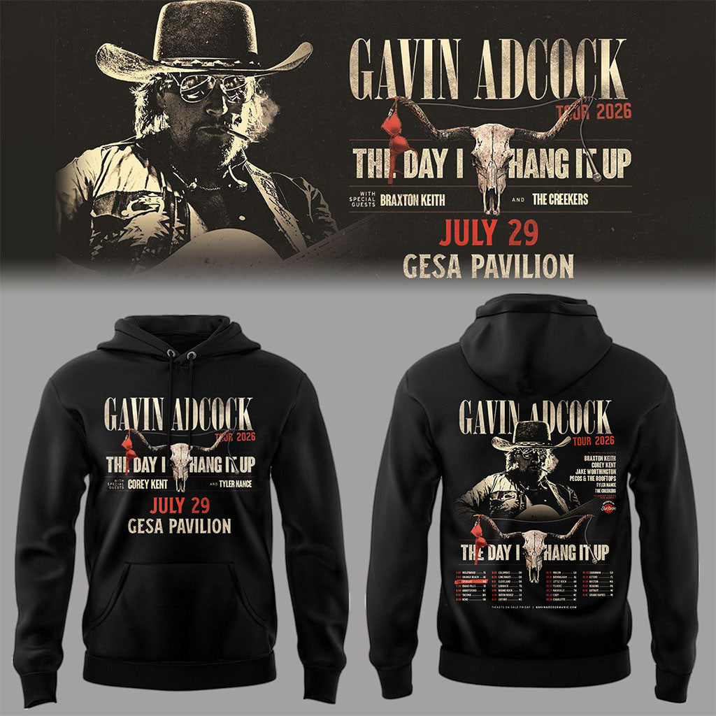 Gavin Adcock Tour 2026 Merch The Day I Hand It Up Hoodie Concert Outfits For Country Fans - Merchluma
