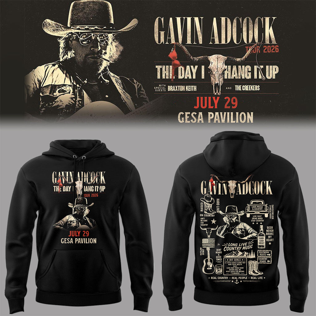 Gavin Adcock Tour Merch 2026 The Day I Hand It Up Hoodie Best Gift For Country Fans - Merchluma