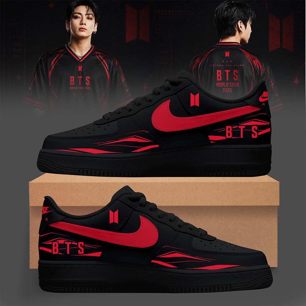 BTS Arirang World Tour 2026 Beyond The Stage Shoes Sneakers Black BTS Merch Gift For Army - Merchluma