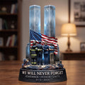 9 11 We Will Never Forget Acrylic Plaque Remember Honor Unite Desk Decor Patriotic Gifts - Merchluma