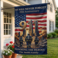Personalized 25th Anniversary 911 Memorial House Flag Home Decor Gifts For Firefighter Family - Merchluma