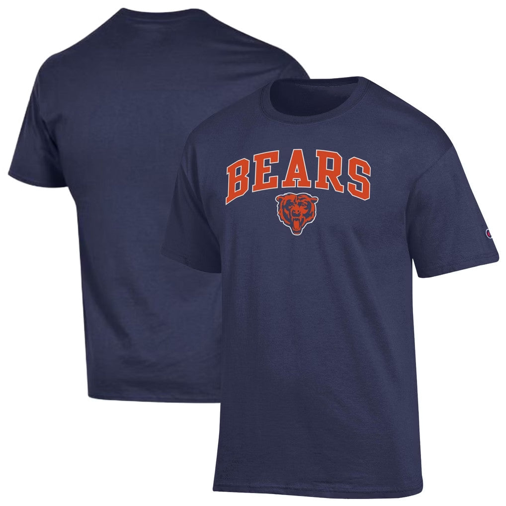 Chicago Bears Merch 2026 Chicago Bears Champion Arch Over Logo T-Shirt Navy Football Lover Gift - Merchluma