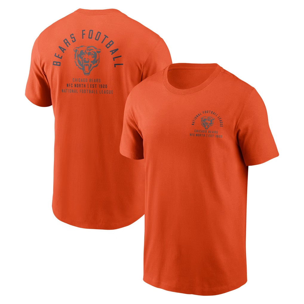 Chicago Bears Merch 2026 Chicago Bears Split Logo T-Shirt Orange Gift For Football Lovers - Merchluma