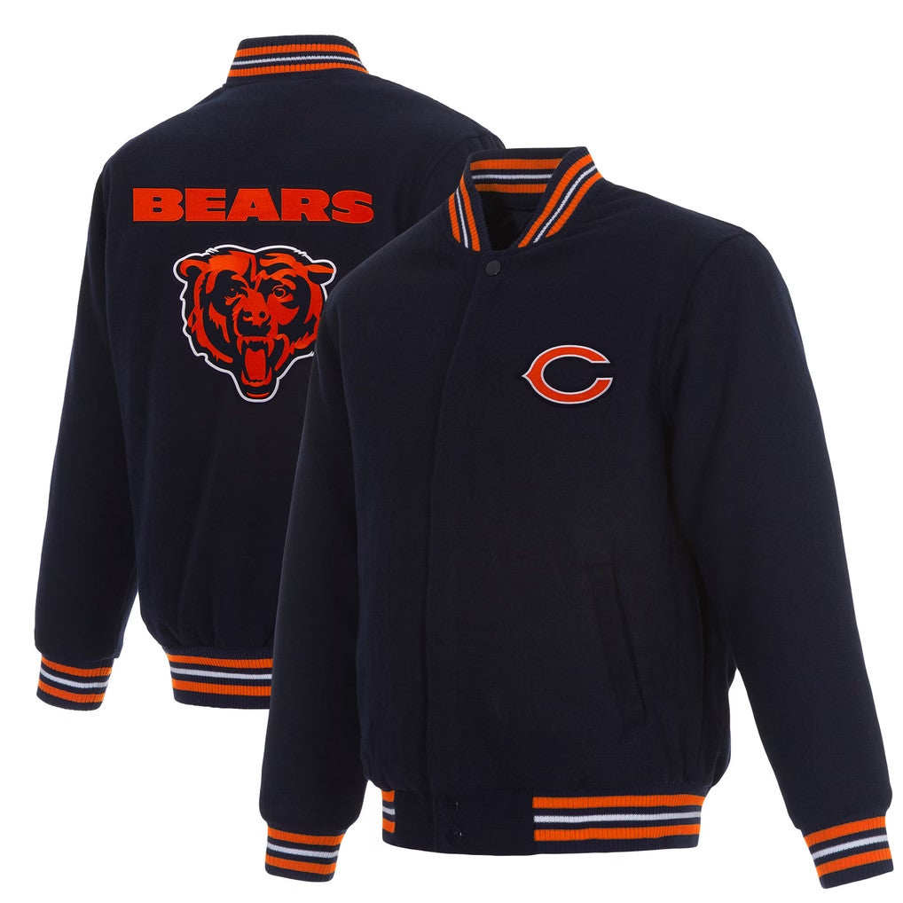 Chicago Bears Merch 2026 Chicago Bears Jacket Navy Game Day Outfits Gift For Football Fans - Merchluma