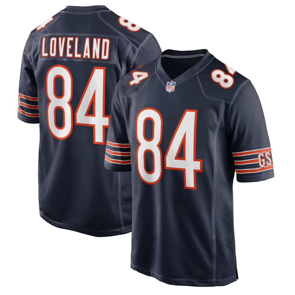 Colston Loveland Jersey Shirt Navy Chicago Bears Merch #84 Team Game Jersey 2026 Gift For Fans - Merchluma