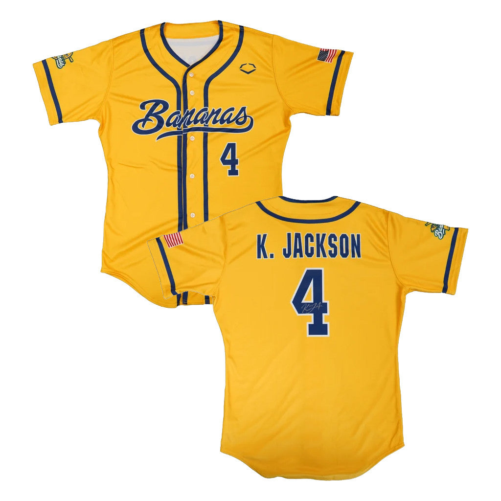 Kyle Jackson Jersey Shirt 2026 Savannah Bananas Merch #4 KJ Autographed Jersey Baseball Fan Gear - Merchluma