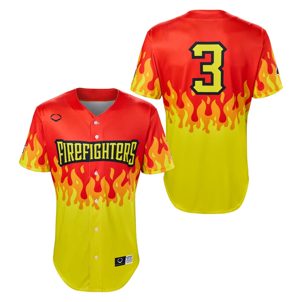 Savannah Bananas Merch 2026 Firefighters BBCL Jersey Red Flame Jersey Present For Baseball Fans - Merchluma