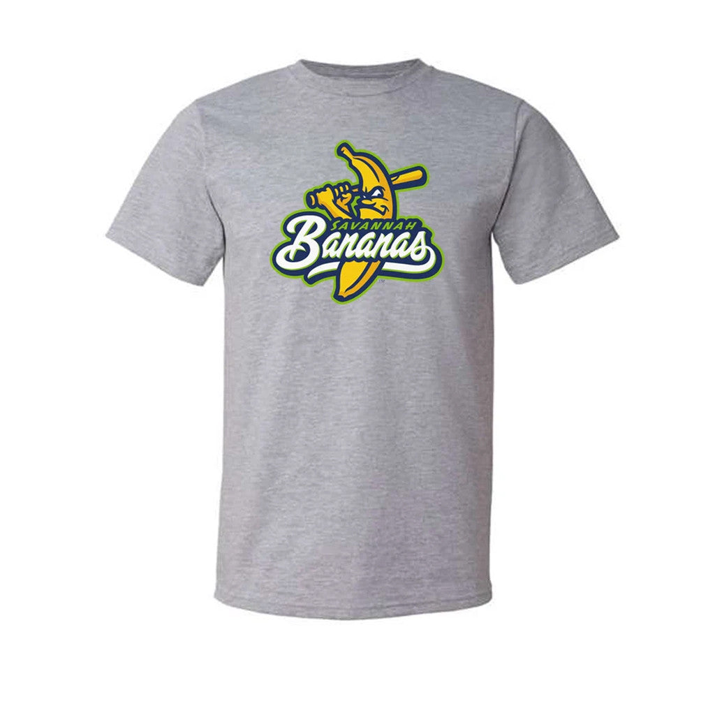 Savannah Bananas Merch 2026 Bananas Primary Logo T-Shirt Gray Unique Gift For Baseball Fans - Merchluma