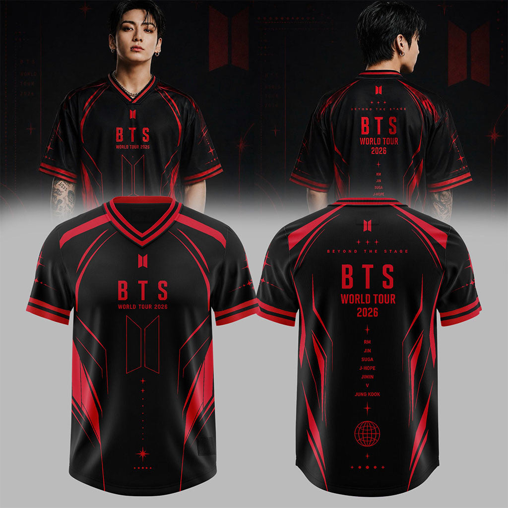 BTS Arirang World Tour Merch 2026 Beyond The Stage V-Neck Shirt Black Gift For Army BTS Fans - Merchluma