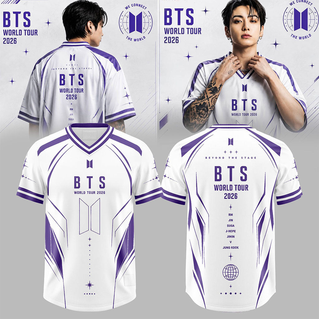 BTS Arirang World Tour Merch 2026 Beyond The Stage V-Neck Shirt White Kpop Gear Gifts - Merchluma