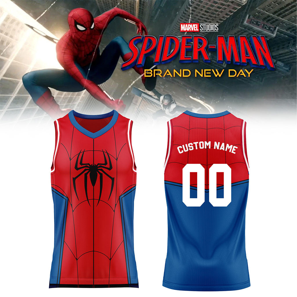 Personalized Spider-Man Brand New Day Basketball Jersey 2026 Spider-Man Merch Marvel Fan Gifts - Merchluma