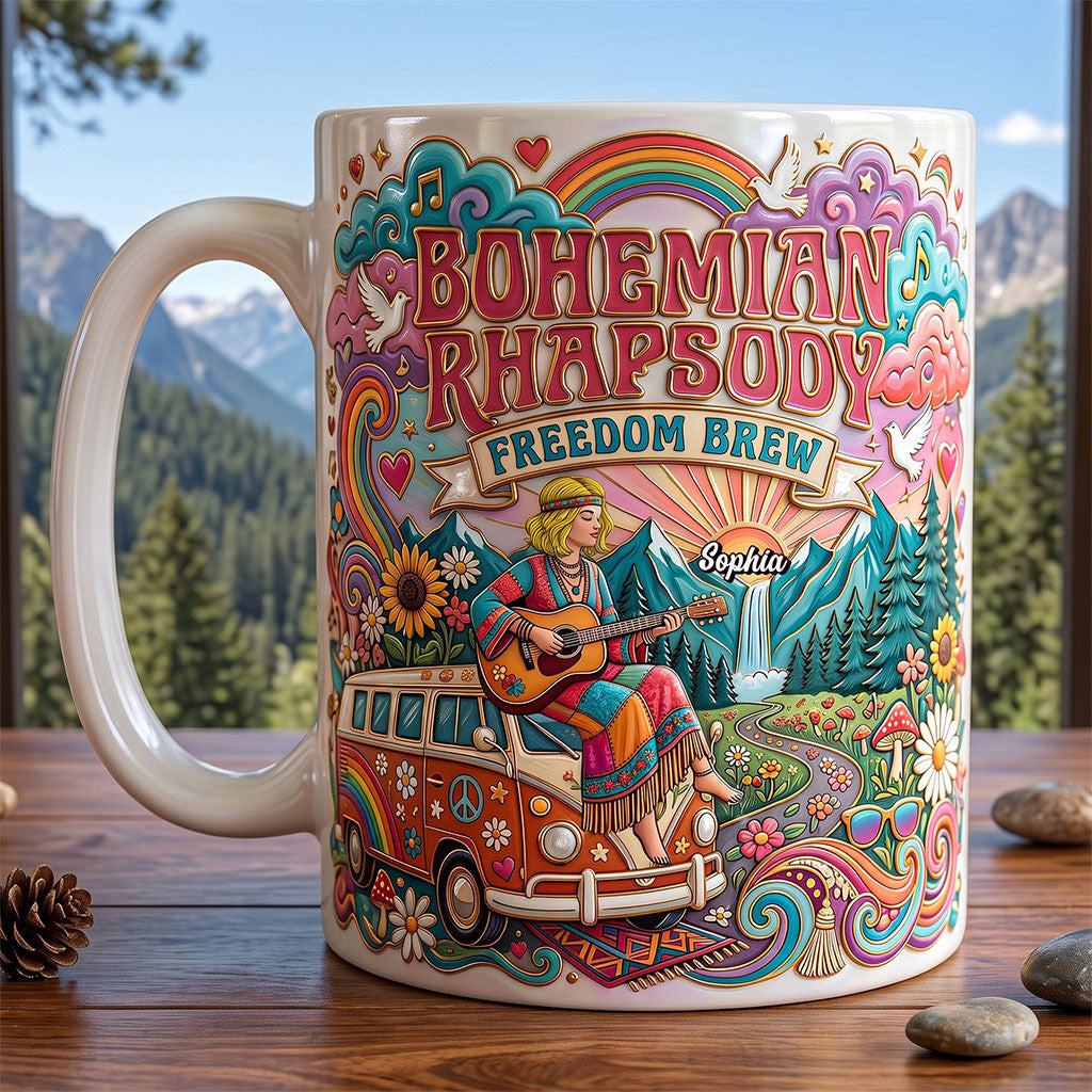 Personalized Queen Bohemian Rhapsody Mug Freedom Brew Coffee Cup Gifts For Sisters - Merchluma