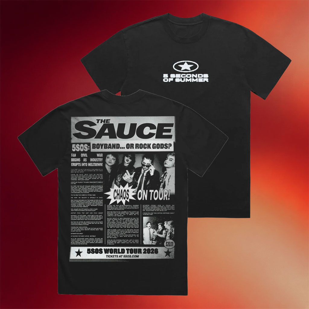 5SOS Tour Merch 2026 The Sauce Tabloid T-Shirt Best Gifts For Music Lovers - Merchluma