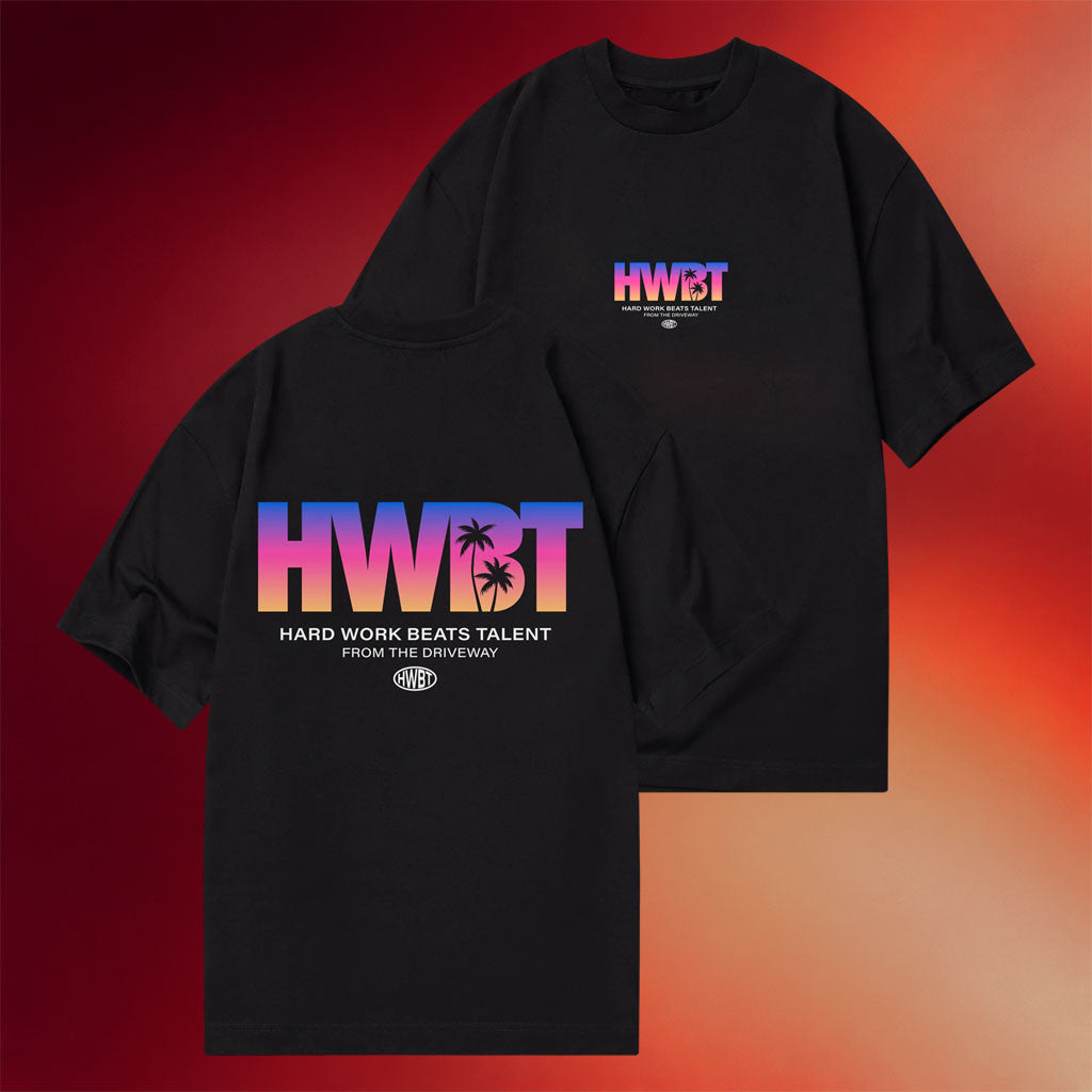 HWBT Merch 2026 Miami Sunset T-Shirt Black HWBT Shirt Special Gift For Dad - Merchluma
