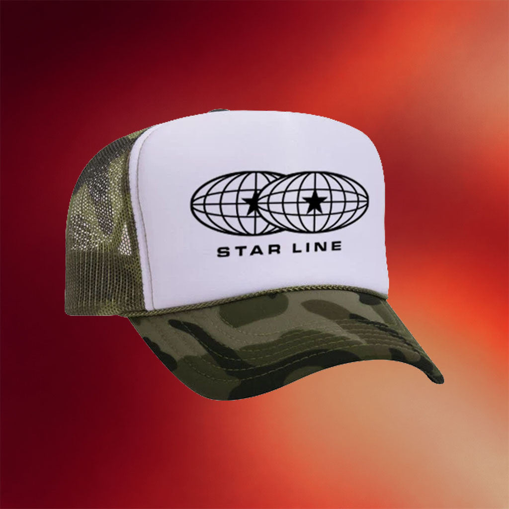 Chance The Rapper Merch 2026 Global Stars Camo Trucker Hat Star Line Hat Gift For Rap Fans - Merchluma